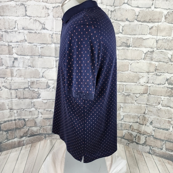 Banana Republic Performance Luxury Touch Polo Shirt Diamond Navy Blue Size Large - Picture 11 of 14